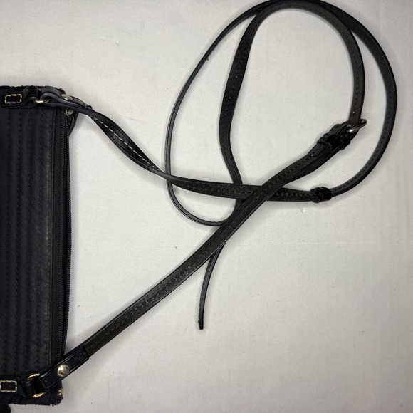 DOONEY & BOURKE Crossbody Black Nylon North South Triple Zip Bag Purse - Picture 11 of 12